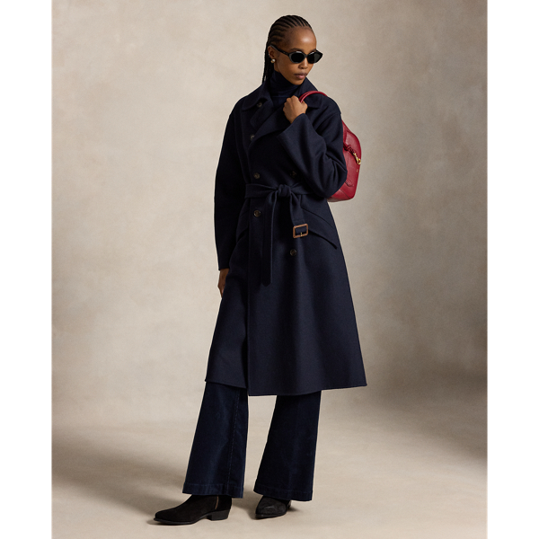 Ink Double-Breasted Cashmere Trench Coat Polo Ralph Lauren 1