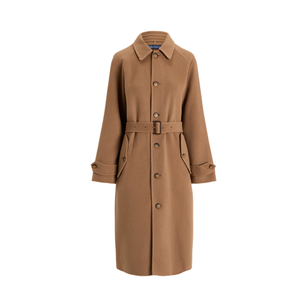 Trench balmacaan en laine et cachemire