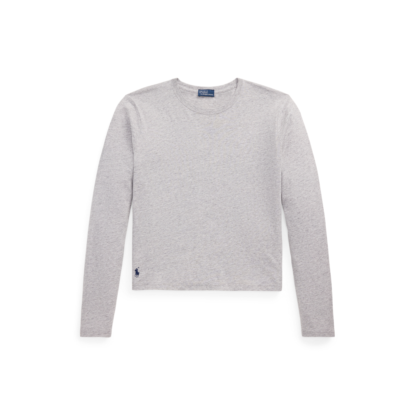 Женская футболка Ralph Lauren Shrunken Fit Jersey Long-Sleeve Tee, цвет: Меланжевый — фото 7