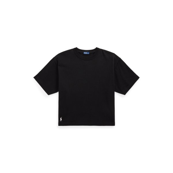 ボクシー フィット クロップド コットン ジャージー Tシャツ