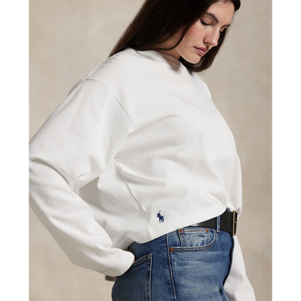 POLO RALPH LAUREN / ポロ ラルフ ローレン クロップド コットン ジャージー ロングスリーブ Tシャツ クロップド コットン ジャージー ロングスリーブ Tシャツ