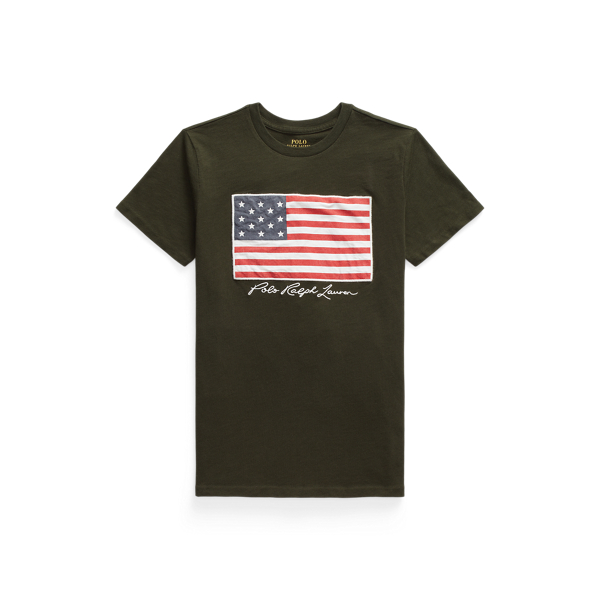 Logo Flag Cotton Jersey Tee for Women Ralph Lauren UK