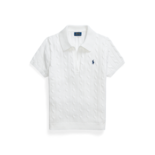 Cropped Polo-shirt katoen kabelbreisel 
