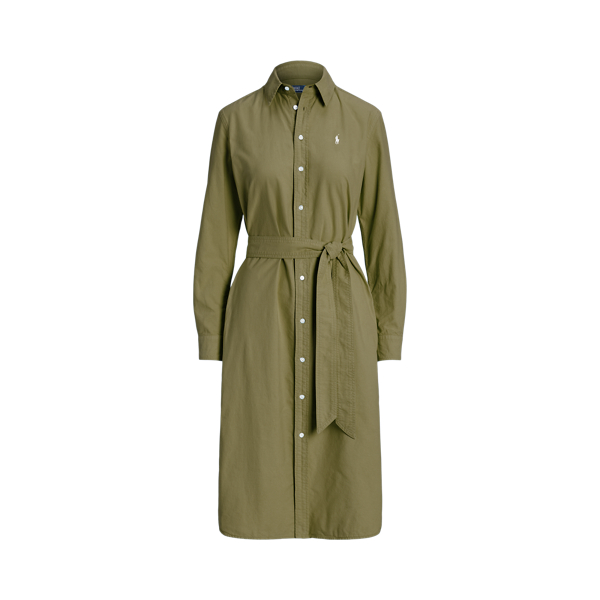 Cotton Oxford Belted Shirtdress