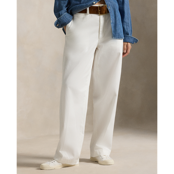 Cotton Chino Straight-Leg Pant