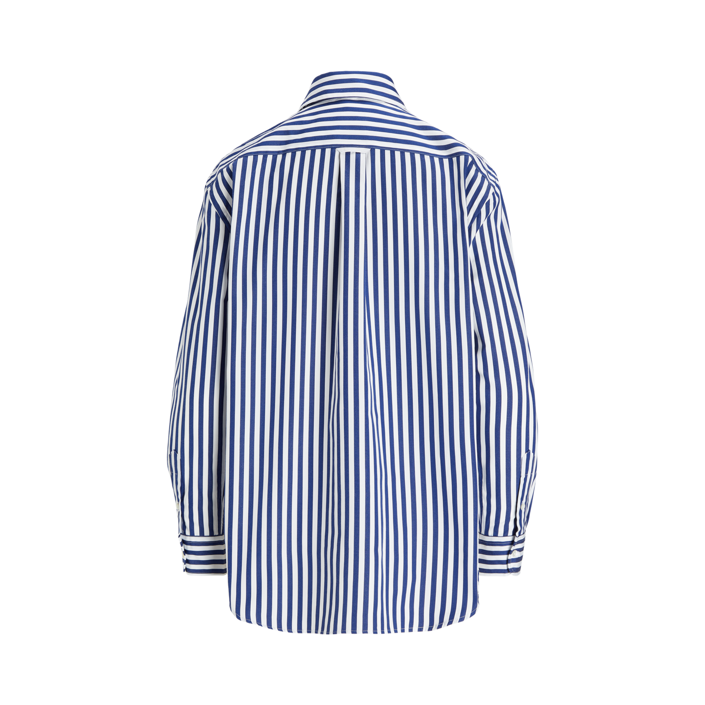 Женская рубашка Ralph Lauren Oversize Fit Striped Cotton, цвет: Королевский синий / Белый — фото 5