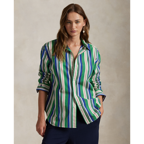 Chemise rayée Oversize Fit en coton
