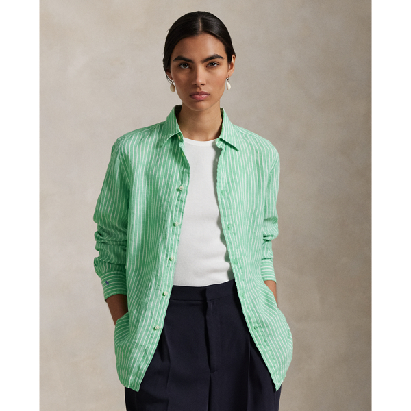 Chemise Oversize Fit rayée en lin