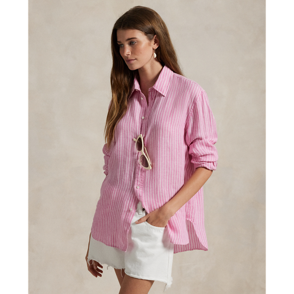 Ralph Lauren Camisa De Rayas Rosa Y Blanca Camisa Rosa Camisa Ralph Lauren  Oferta Camisa Oxford, image size:800x1006