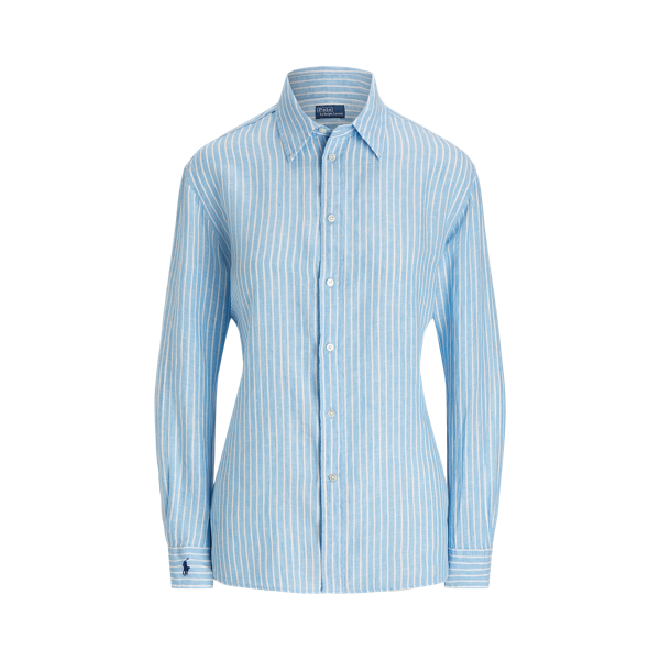 Oversize Fit Striped Linen Shirt Polo Ralph Lauren 1