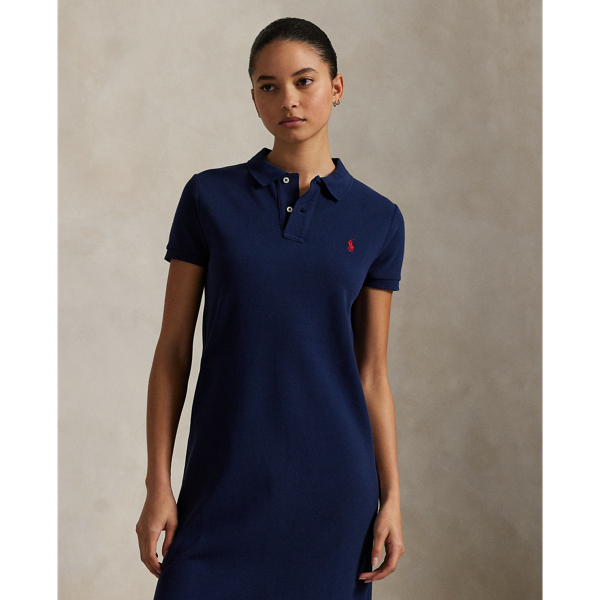 Cotton Mesh Polo Dress