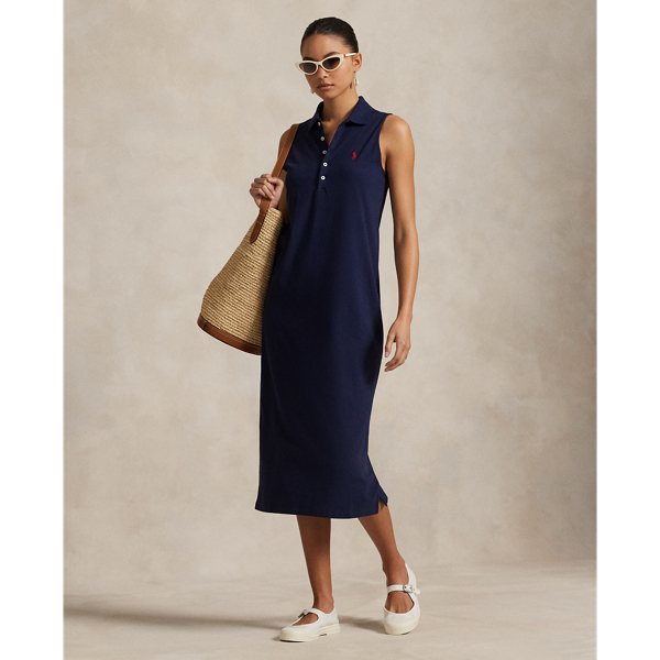 Newport Navy Ärmelloses Polokleid aus Baumwollstretch Polo Ralph Lauren 1
