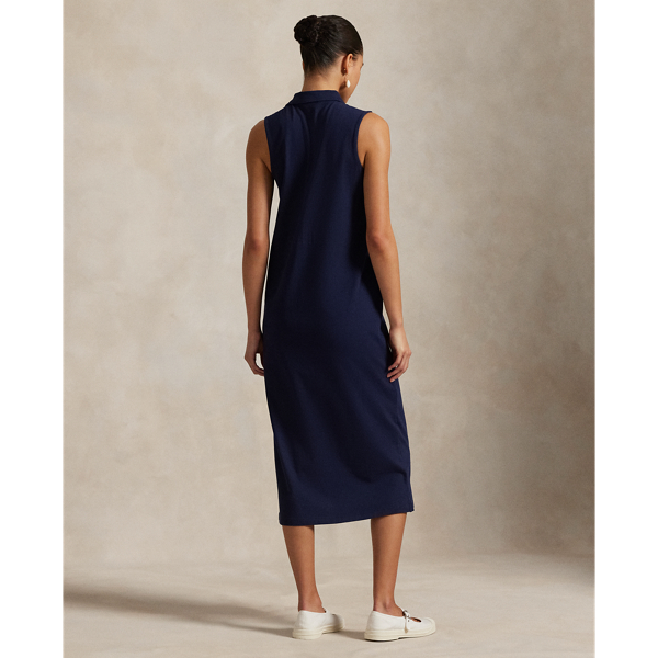 Stretch-Cotton Sleeveless Polo Dress