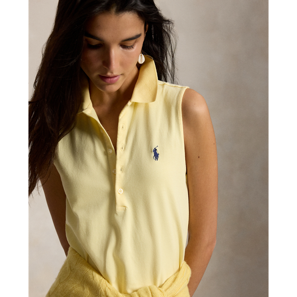 &Auml;rmelloses Polokleid aus Baumwollstretch Polo Ralph Lauren in Yellow 6