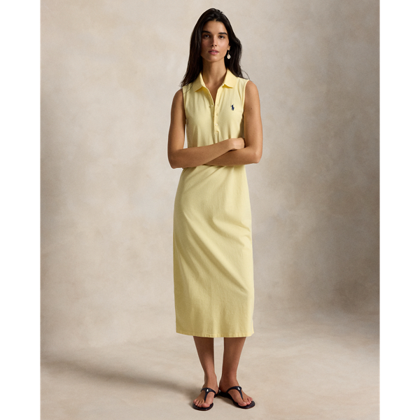 &Auml;rmelloses Polokleid aus Baumwollstretch Polo Ralph Lauren in Yellow 7