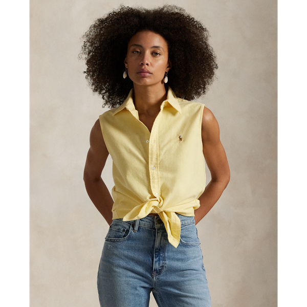 Yellow Ärmelloses Hemd aus Baumwolloxford Polo Ralph Lauren 1