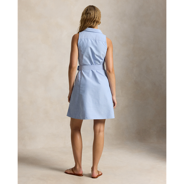 Blue Cotton Oxford Sleeveless Shirtdress Polo Ralph Lauren 5