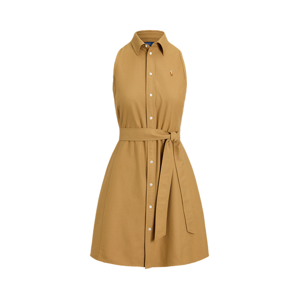 Cotton Oxford Sleeveless Shirtdress