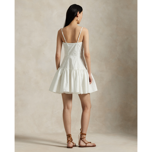 Eyelet Paneled Cotton Dress