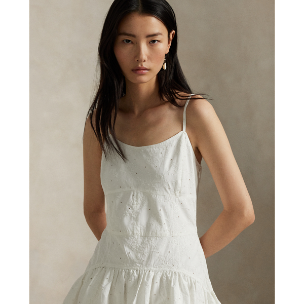 Ralph Lauren★Eyelet Paneled Cotton Dress Eyelet Paneled Cotton Dress
