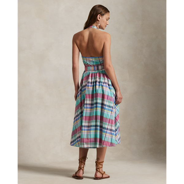 ラルフローレン★Plaid Cotton Halter Wrap Dress Plaid Cotton Halter Wrap Dress