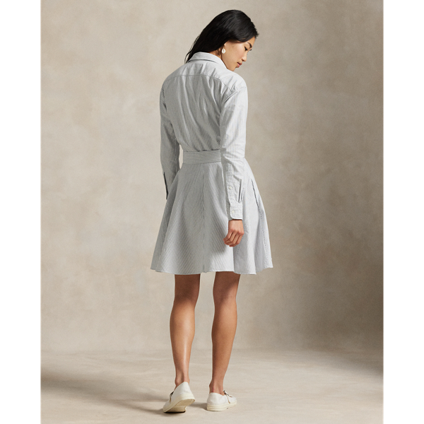 Robe-chemise en coton Oxford ray&eacute; Polo Ralph Lauren en Marine Newport/Blanc 4