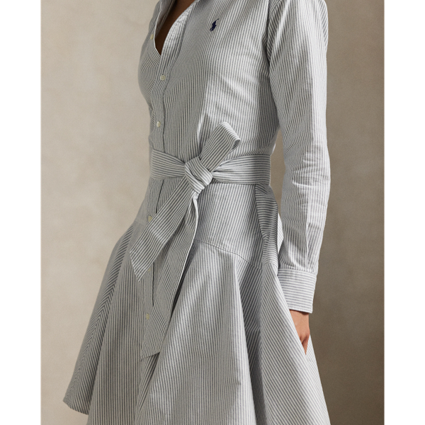 Robe-chemise en coton Oxford ray&eacute; Polo Ralph Lauren en Marine Newport/Blanc 5