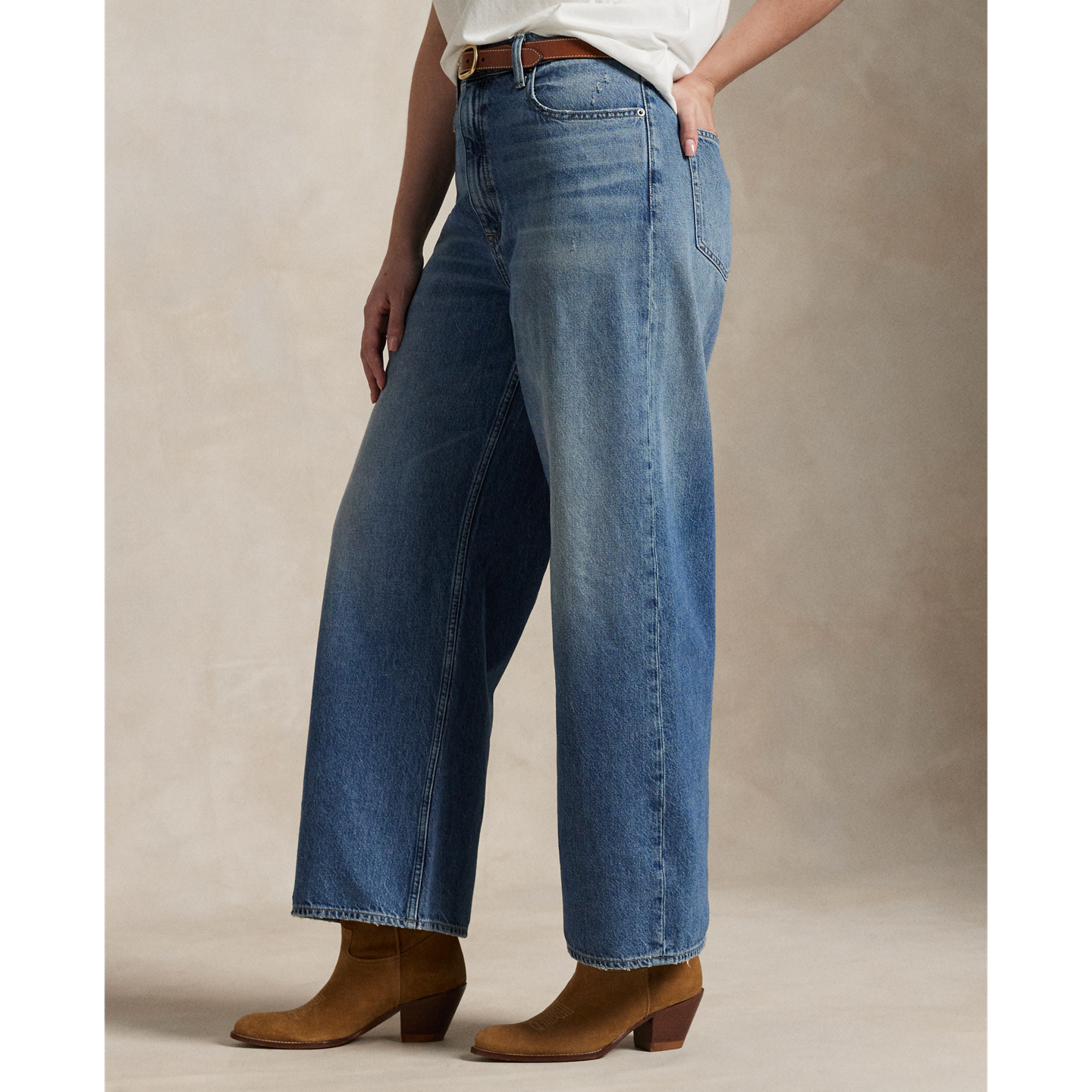 Женские джинсы Polo Ralph Lauren High-Rise Wide-Leg Crop, цвет: Варёный, вариант 1 — фото 8