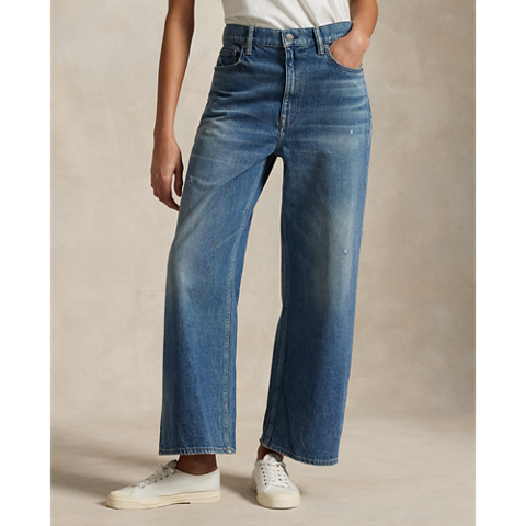 Женские джинсы Polo Ralph Lauren High-Rise Wide-Leg Crop, цвет: Варёный