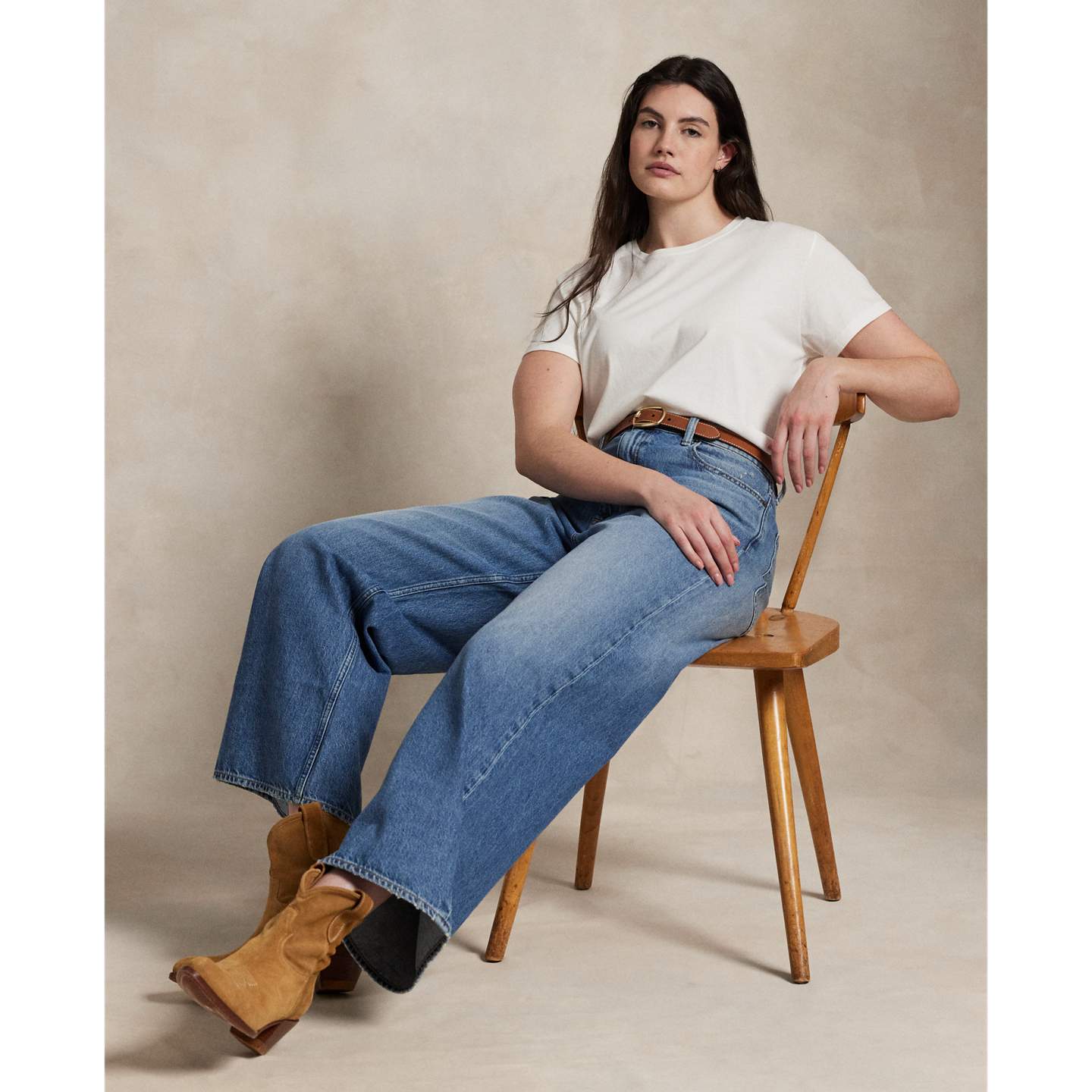 Женские джинсы Polo Ralph Lauren High-Rise Wide-Leg Crop, цвет: Варёный, вариант 1 — фото 5