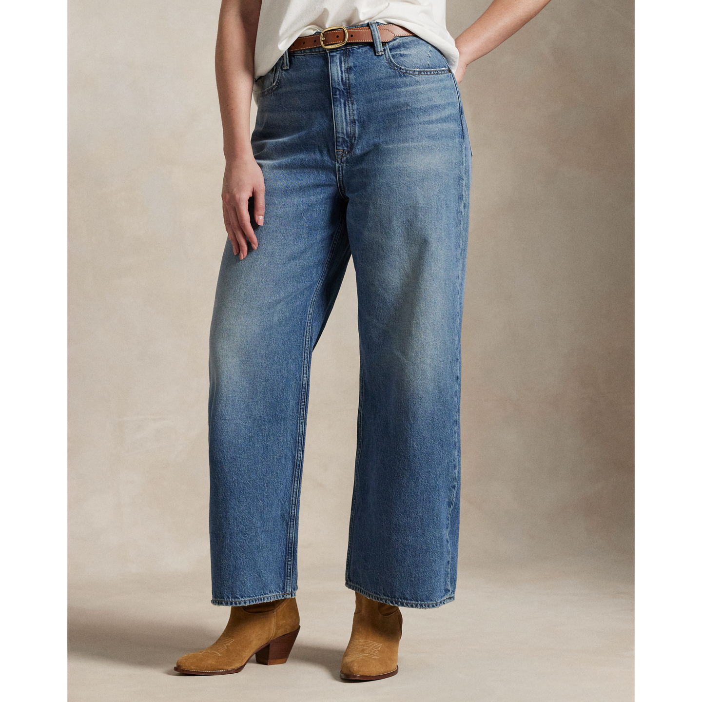 Женские джинсы Polo Ralph Lauren High-Rise Wide-Leg Crop, цвет: Варёный, вариант 1 — фото 6
