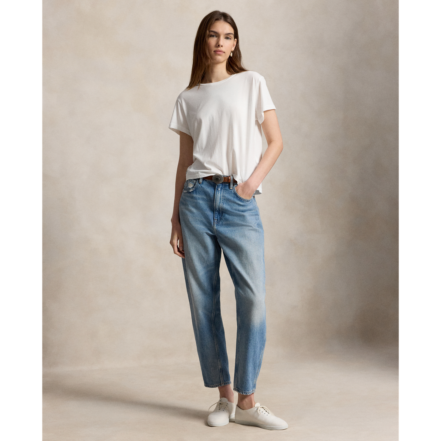 Женские джинсы Polo Ralph Lauren Curved Tapered, цвет: Варёный, вариант 1 — фото 5