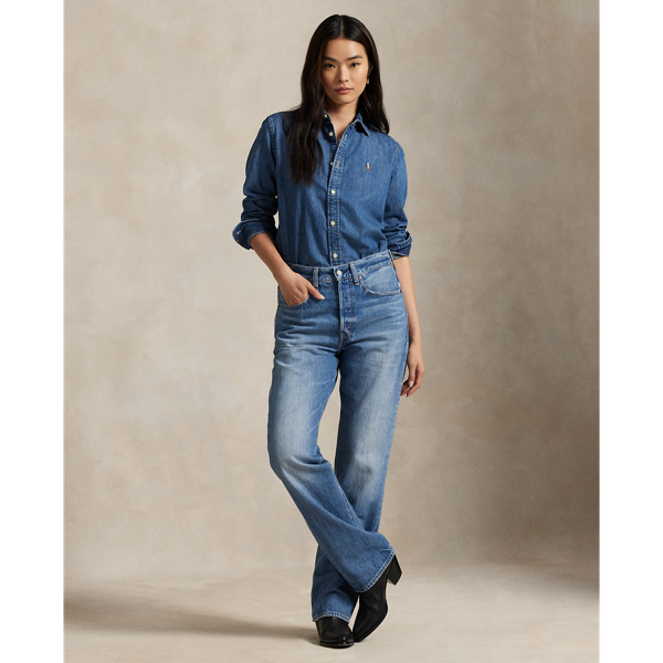 【ヒロアキ】Ralph Lauren スリムフィット デニムシャツ M 三越伊勢丹 | DOUBLE RL RALPH LAUREN/ダブル アール エル