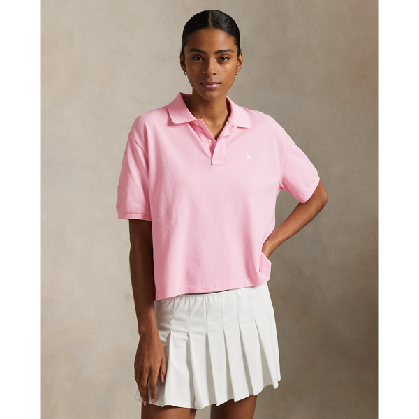売れ筋商品|||ラルフローレン Tシャツ レディース トップス WIMBLEDON CROPPED POLO SHIRT - Polo shirt - carmel pink Wimbledon Cropped Polo Shirt for Women | Ralph Lauren® GI