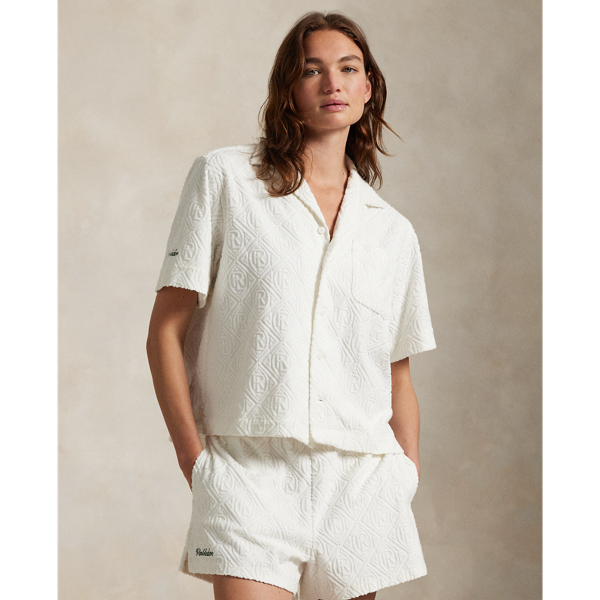 Camisa terry com logótipo RL Wimbledon para mulher | Ralph Lauren® PT