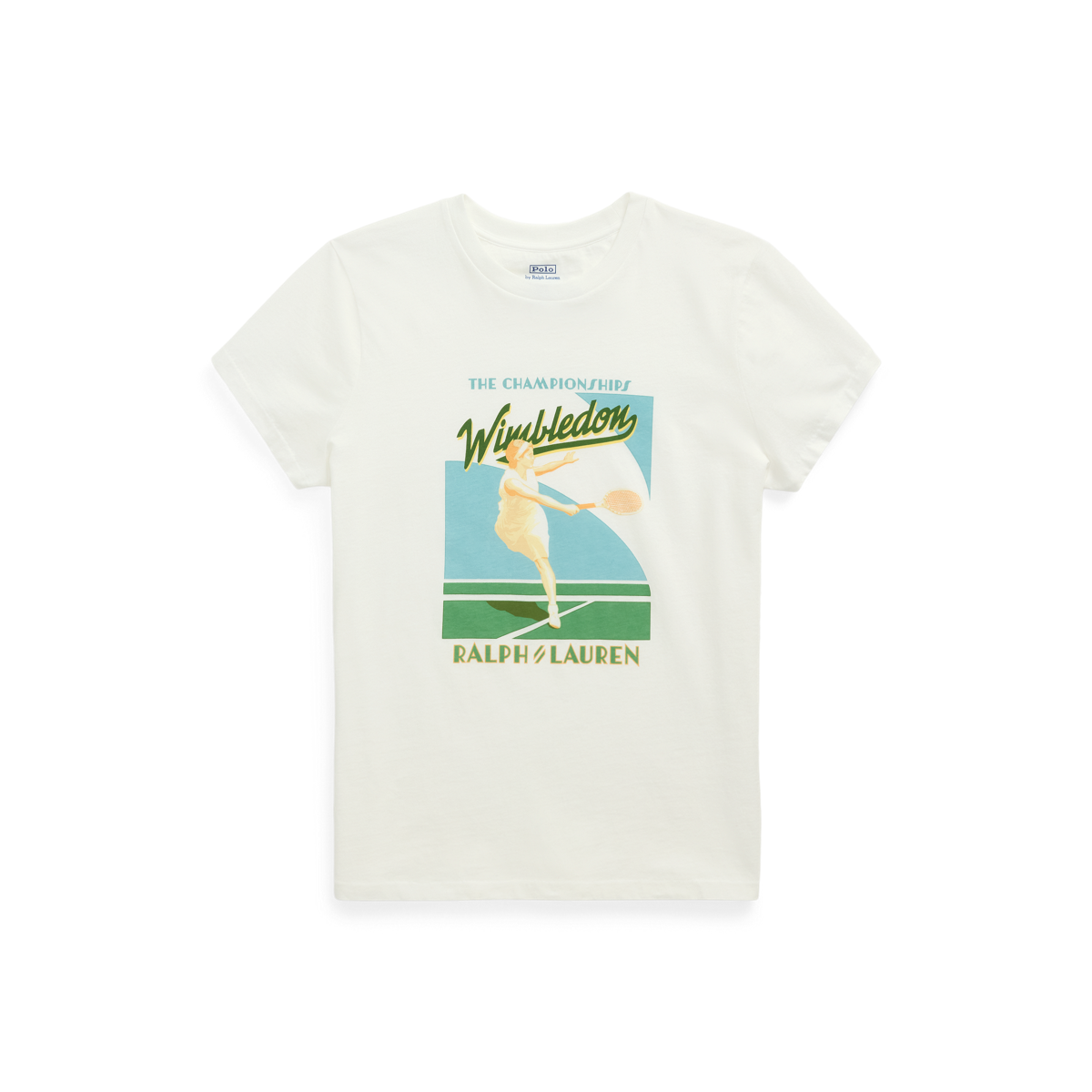 最上の品質な ウィンブルドン グラフィック コットン ジャージー Tシャツ トップス