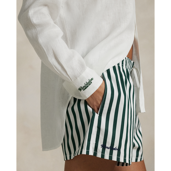 Wimbledon Oversize Fit Crest Linen Shirt for Women | Ralph