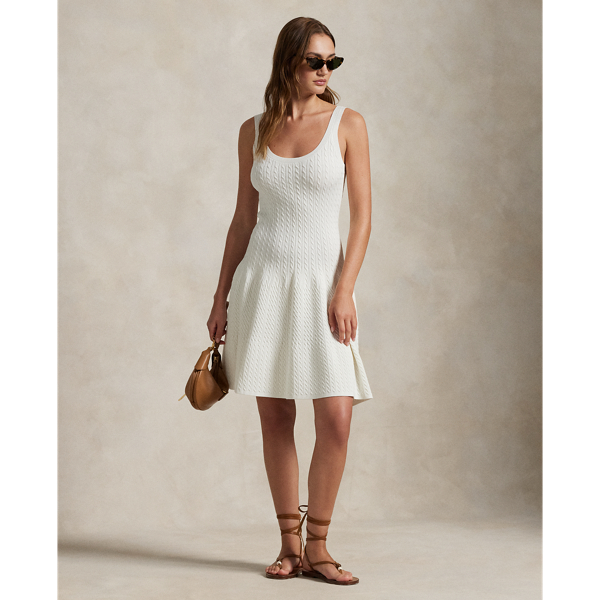 Cream Cable-Knit Sleeveless Jumper Dress Polo Ralph Lauren 1