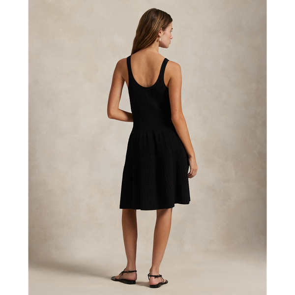 Cable-Knit Sleeveless Sweater Dress