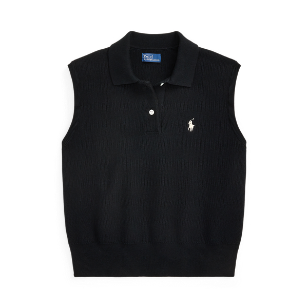 ポロラルフローレン★未使用タグ付★ワッフルニット★コットン★セーター★ブラック POLO RALPH LAUREN COTTON-LONG SLEEVE-SWEATER POLO BLACK 22FW