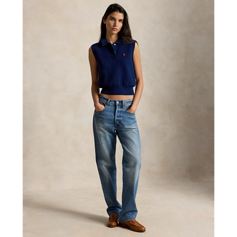 Женские свитеры Ralph Lauren Cotton Cropped Sleeveless Polo Sweater