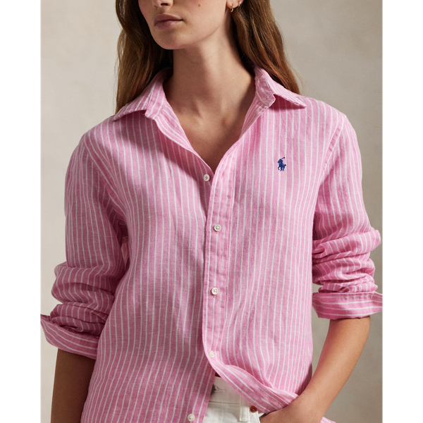 Classic Fit Striped Linen Shirt