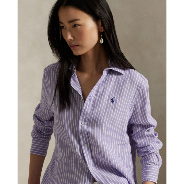 Classic Fit Striped Linen Shirt