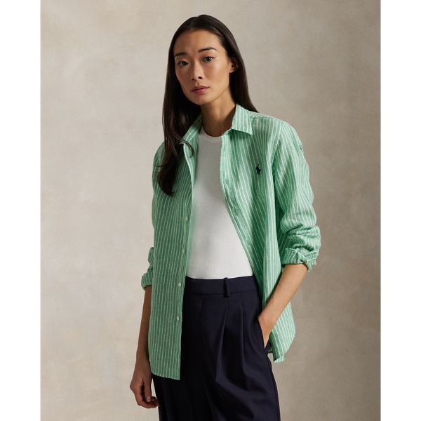 Chemise rayée Classic Fit en lin