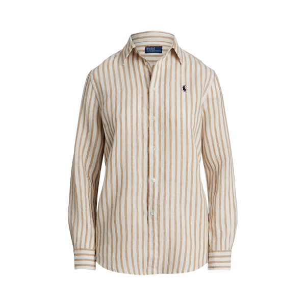 Gestreiftes Classic-Fit Leinenhemd