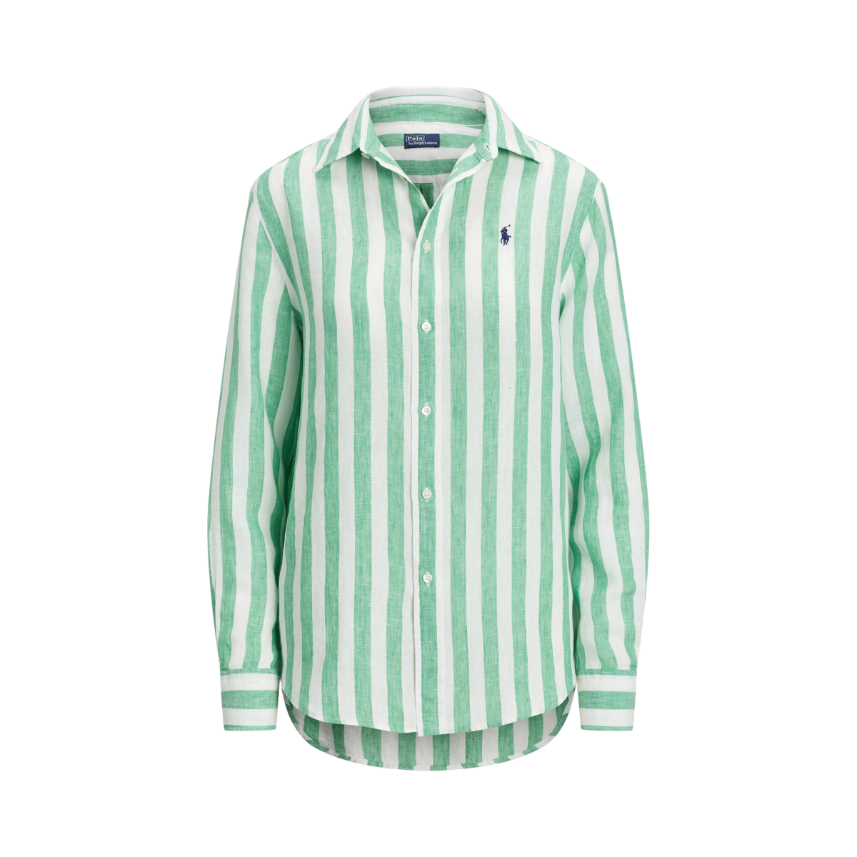 売れ筋商品|||ラルフローレン カットソー トップス レディース Women's Classic-Fit Striped Linen Shirt Green/White s7-AI211970691009_lifestyle?