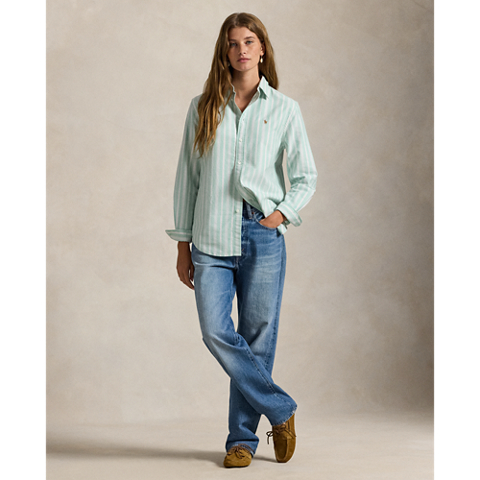 Женские рубашки Ralph Lauren Classic Fit Striped Cotton Oxford Shirt