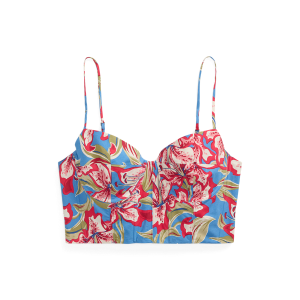 Floral Cotton Bustier Top