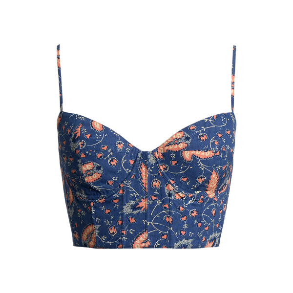 Haut bustier fleuri en coton