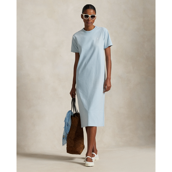 Alpine Blue T-Shirt-Kleid aus Baumwolljersey Polo Ralph Lauren 1